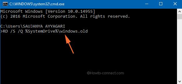 system drives Windows.old in command prompt