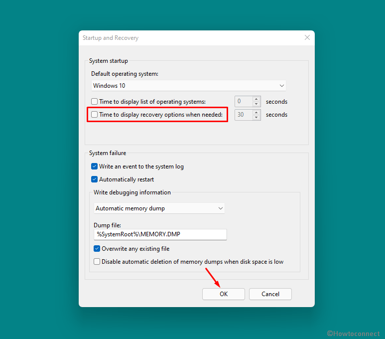 time to display recovery options when needed in windows 11
