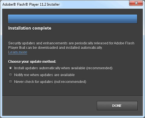 update Adobe Flash Player manually image