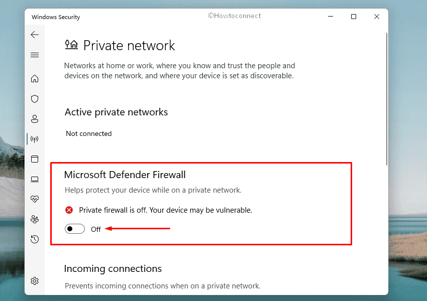 update error 0x80010105 - Disable Microsoft Defender Firewall for Private network