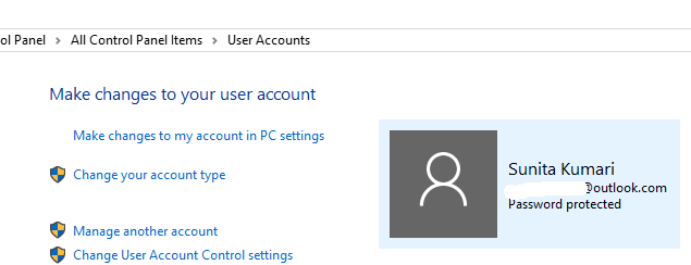 username on user account
