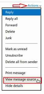 view message source option