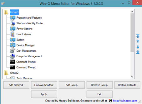 win+x menu editor tool for windows 8