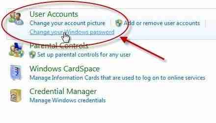 windows 7 password change