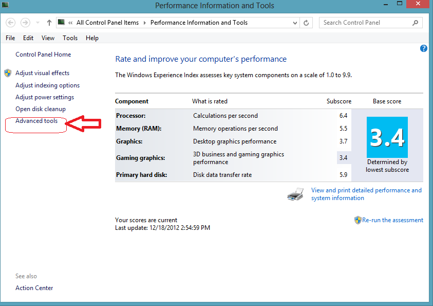 windows 8 advance tools option