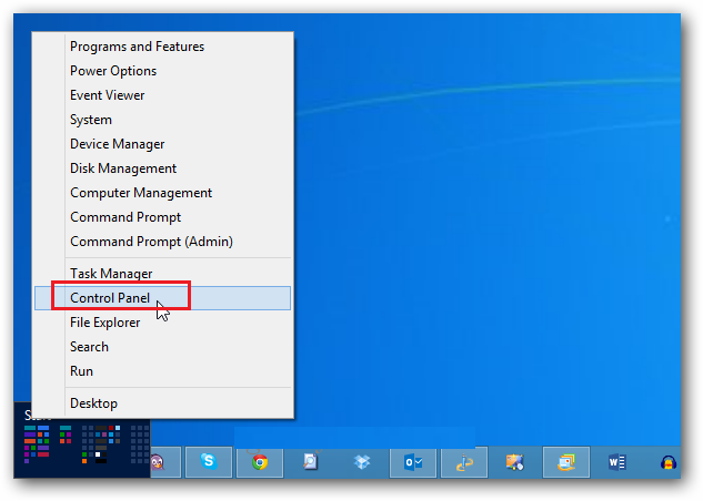 windows 8 power menu panel image
