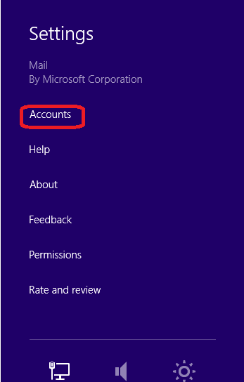 windows 8 accounts settings