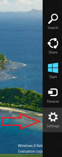 windows 8 charms panel settings menu