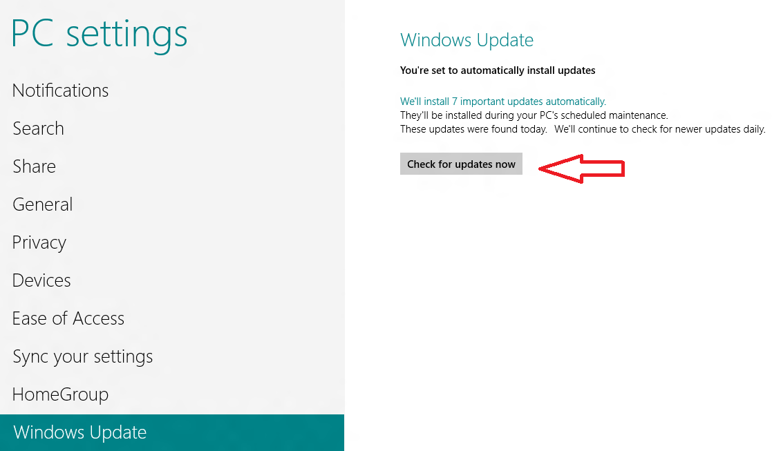 windows 8 manual update process image