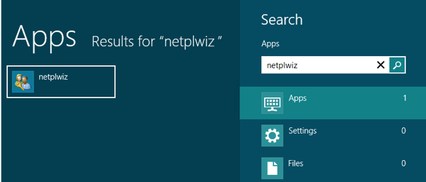windows 8 netplwiz command