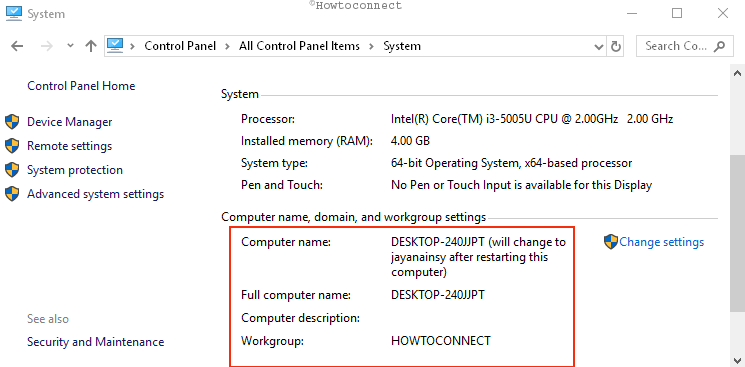 windows 8 properties