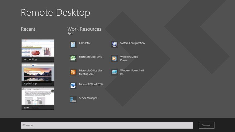 windows 8 remote desktop app