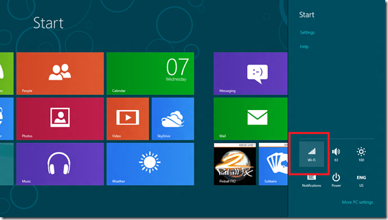 windows 8 wifi connection icon