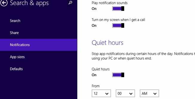 How to Turn On and OFF Quiet Hours in Windows 8.1
