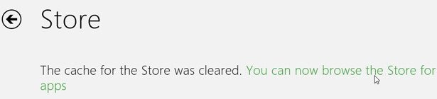 windows store cache reset