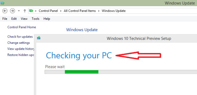 windows update technical preview