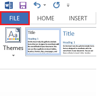 word 2013 file menu