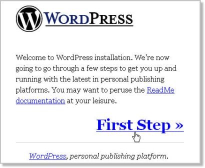 wordpress installation