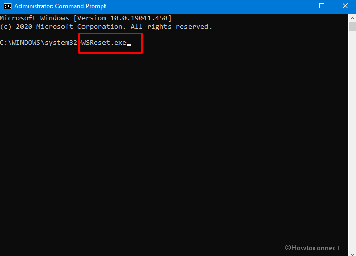 wsreset.exe in command prompt
