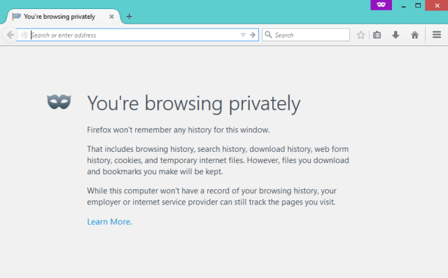 you are browsing privately message on firefox