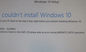 0x8007000A - 0X2000D The installation failed in the SAFE_OS phase with an error during MIGRATE_DATA operation