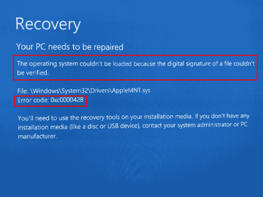 Fix 0xc0000428 The Digital Signature For This File Couldnt Be Verified Windows 10 Or 11 1294