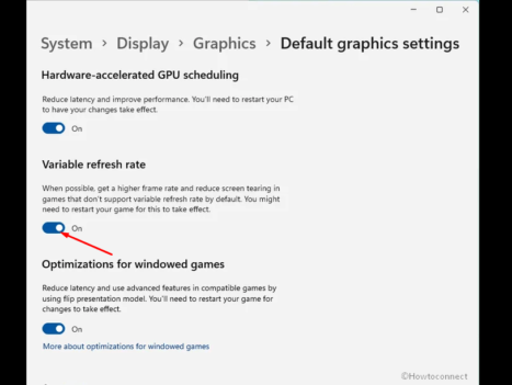 How To Enable Or Disable Variable Refresh Rate (VRR) In Windows 11