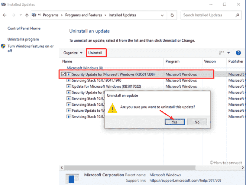 How to Uninstall KB5017308 from Windows 10