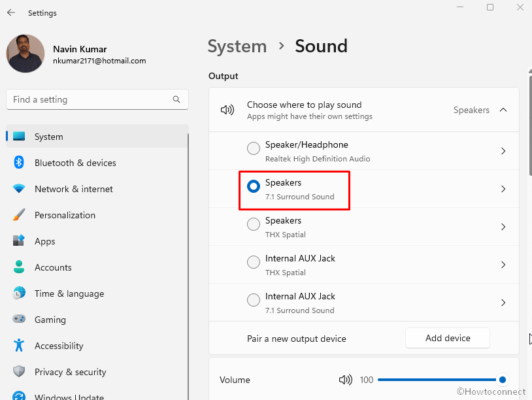 Fix 7.1 Surround Sound not working error in Windows 11