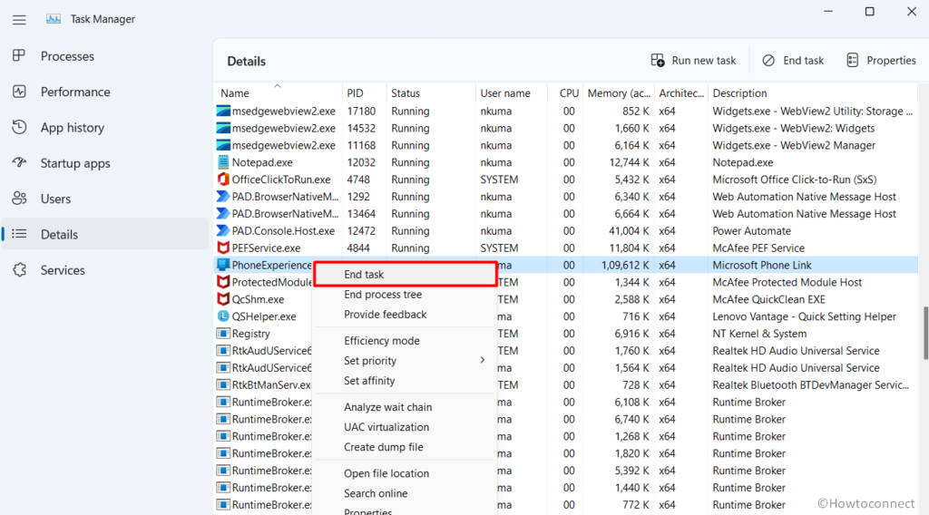 How to Fix PhoneExperienceHost.exe Error in Windows 11 or 10