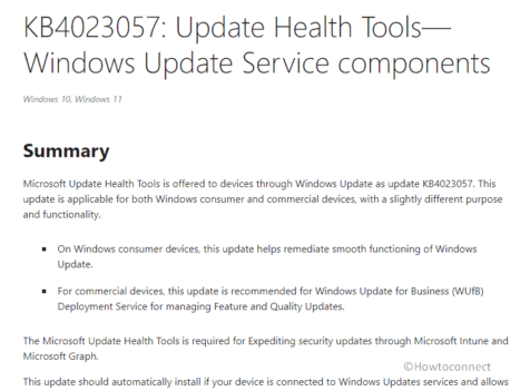 Microsoft Update Health Tools KB4023057 To Expedite Windows Update ...