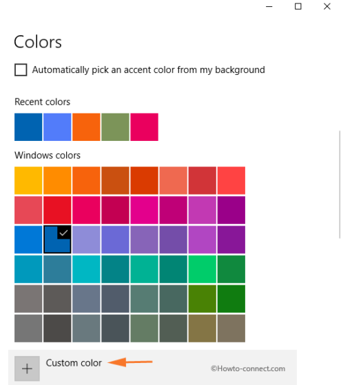 How to Choose a Custom Accent Color Using Settings App on Windows 10