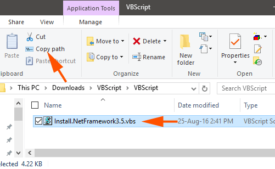 Automate .Net Framework 3.5 installation on Windows 10 step1