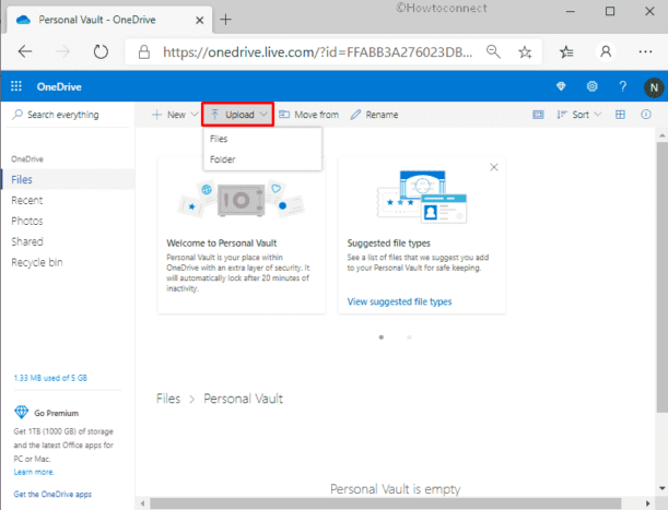 How to Configure OneDrive Personal Vault in Windows 11 or 10