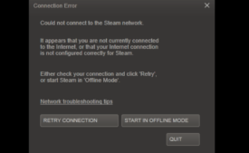 Could not connect to Steam network