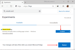 How to Disable and Enable Smooth Scrolling in Microsoft edge