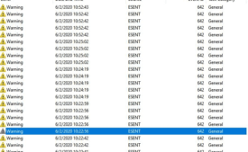 Esent Warning in Event id 642