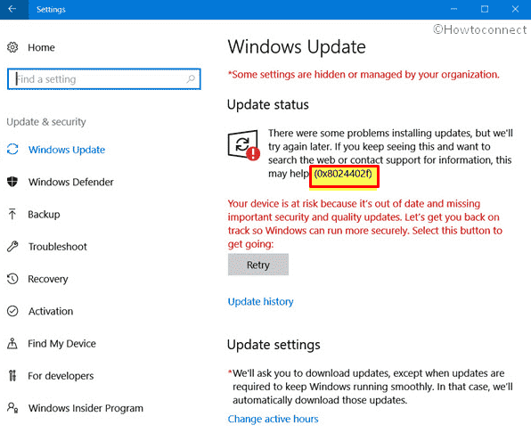 Fix: Failed to Check for Updates with Error 0x8024402f in Windows 10