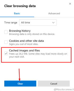 how to clear cache on microsoft edge