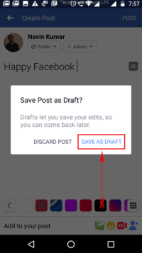 How to Find Saved Drafts on Facebook App in Android