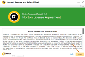 norton remove and reinstall tool pop up