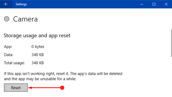 How to Reset Camera App in Windows 10