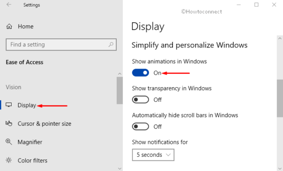 How to Show Animations in Windows on Windows 10