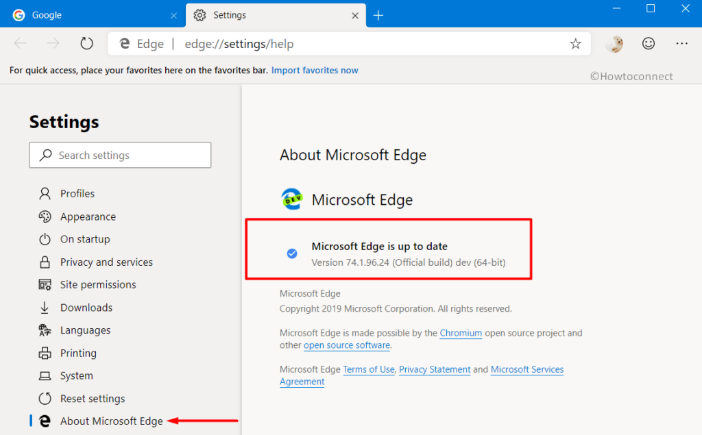 update microsoft edge prints with x on top