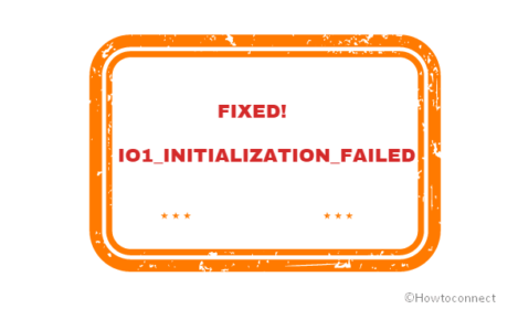 I01 initialization failed windows 10 как исправить