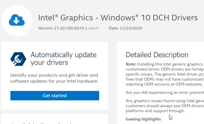 Intel Graphics Driver 31.0.101.4575 download the new version