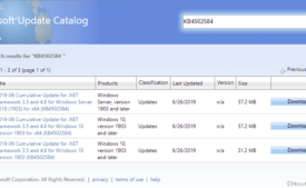 KB4502584 Windows 10 1903 .Net Framework 4.5, 3.8 Cumulative update Image 1