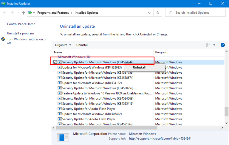 cumulative update for windows 10 version 1607 failed