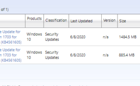 KB4561602, KB4561605 for Windows 10 1709 and 1703 update