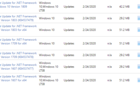 List of .Net Framework Update 25 February 2020